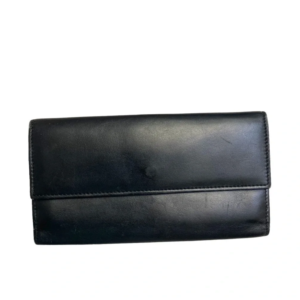 Gucci black leather vintage bling unisex wallet
